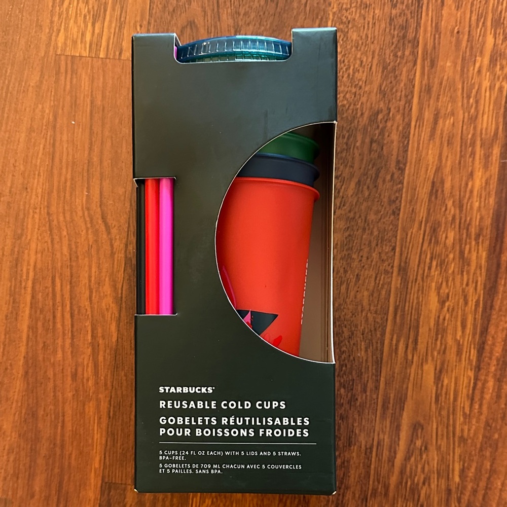 Starbucks Colorful Reusable Cups with Straws